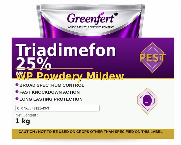 Triadimefon 25% WP Powdery Mildew — MILDEW packaging bag