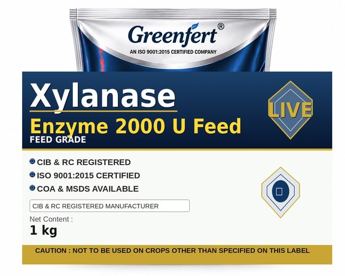 Greenfert Xylanase Enzyme 2000 U Feed — bottle packaging