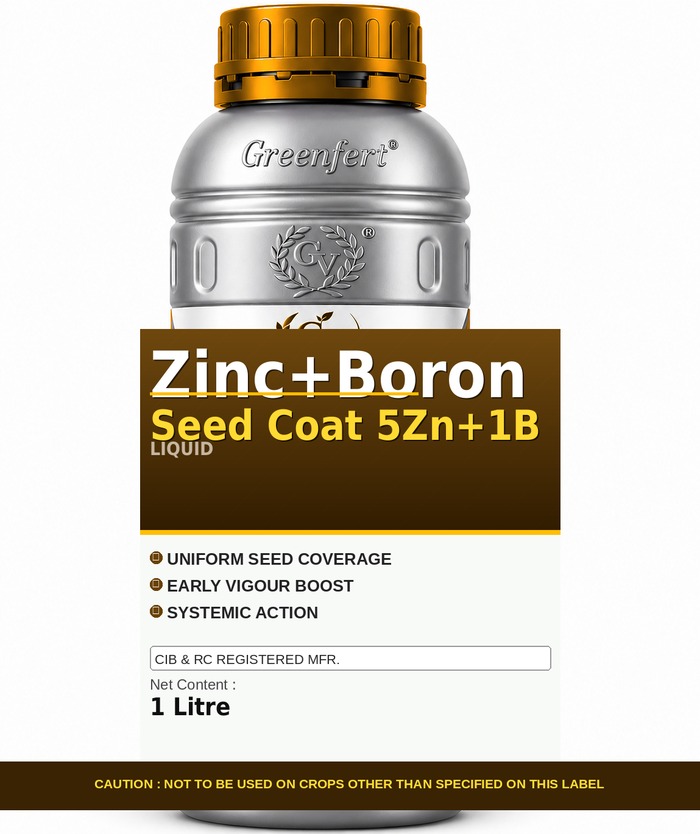 Greenfert Zinc+Boron Seed Coat 5Zn+1B — bottle packaging