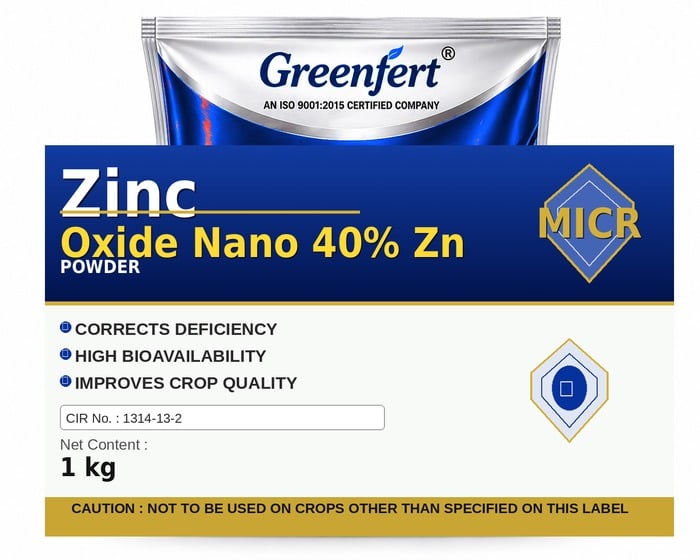 Greenfert Zinc Oxide Nano 40% Zn — ZN packaging bag