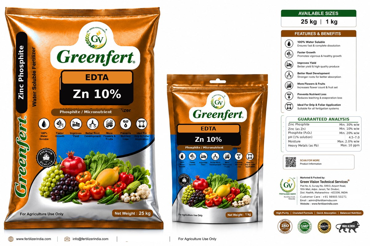 Greenfert Zinc Phosphite 30% WP packaging