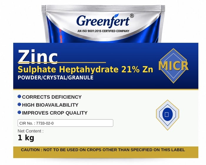 Greenfert Zinc Sulphate 21% Zn — ZN packaging bag
